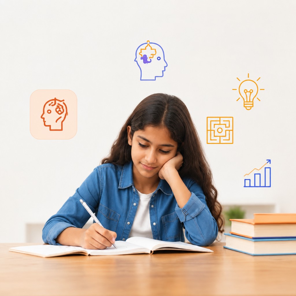 A student working through an aptitude assessment